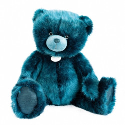 Animaux-Bois-Animaux-Bronzes propose Peluche Ours collection 60 cm - bleu paon-la peluche par doudou et compagnie histoire d'our