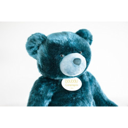 Animaux-Bois-Animaux-Bronzes propose Peluche Ours collection 120 cm - bleu paon-la peluche par doudou et compagnie histoire d'ou