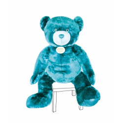 Animaux-Bois-Animaux-Bronzes propose Peluche Ours collection 200 cm - bleu paon-la peluche par doudou et compagnie histoire d'ou