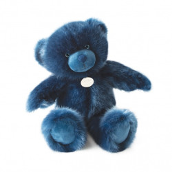 Animaux-Bois-Animaux-Bronzes propose Peluche Ours collection 40 cm - bleu jean-la peluche par doudou et compagnie histoire d'our
