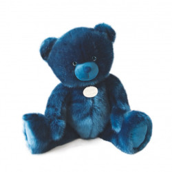 Animaux-Bois-Animaux-Bronzes propose Peluche Ours collection 60 cm - bleu jean-la peluche par doudou et compagnie histoire d'our