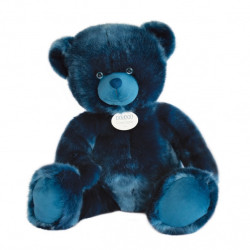 Animaux-Bois-Animaux-Bronzes propose Peluche Ours collection 80 cm - bleu jean-la peluche par doudou et compagnie histoire d'our