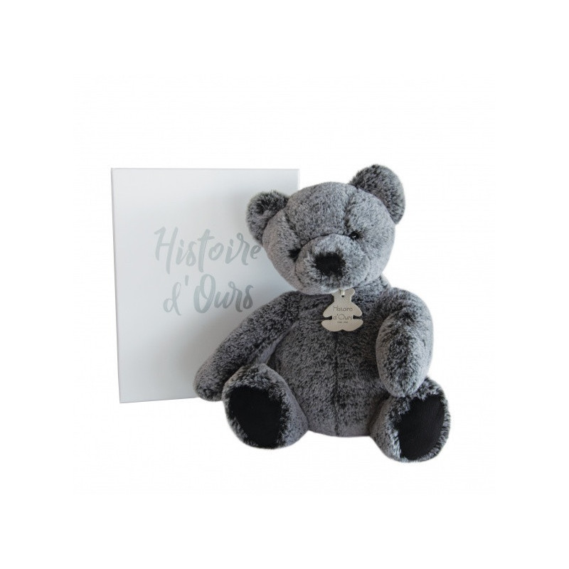 Animaux-Bois-Animaux-Bronzes propose Peluche Ours mousse mm - anthracite histoire d'ours -3016