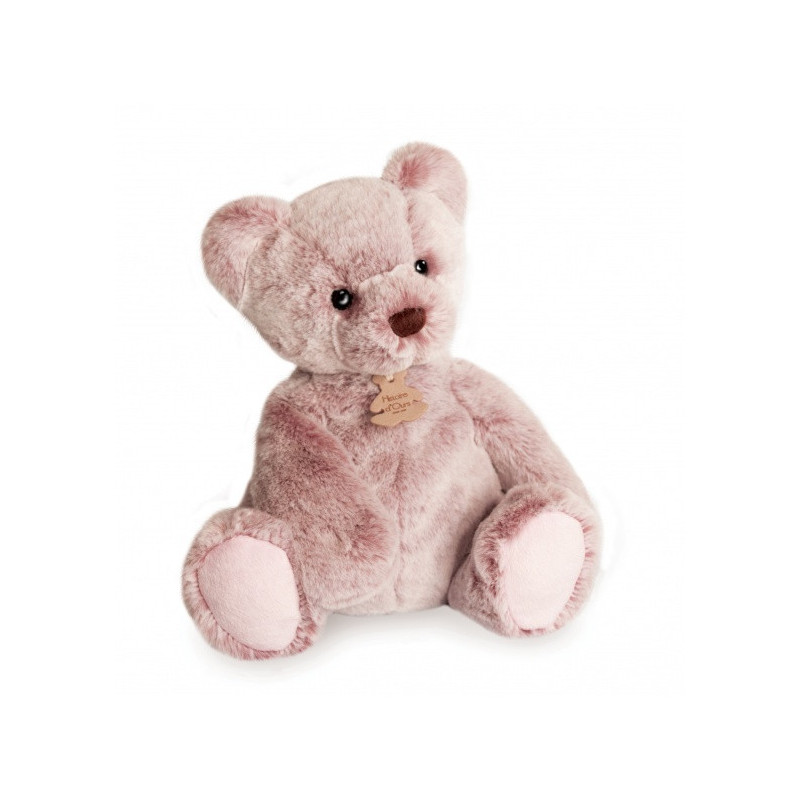 Animaux-Bois-Animaux-Bronzes propose Peluche Ours mousse mm - rose cendré histoire d'ours -3017