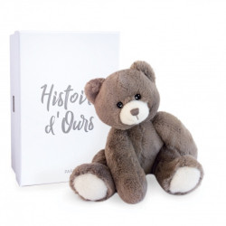 Animaux-Bois-Animaux-Bronzes propose Peluche ours oscar taupe 25 cm histoire d'ours -3026