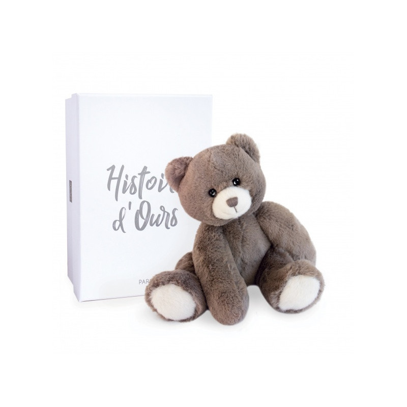 Animaux-Bois-Animaux-Bronzes propose Peluche ours oscar taupe 25 cm histoire d'ours -3026