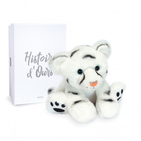 Peluche bébé tigre blanc 18 cm terre sauvage histoire d'ours -3053