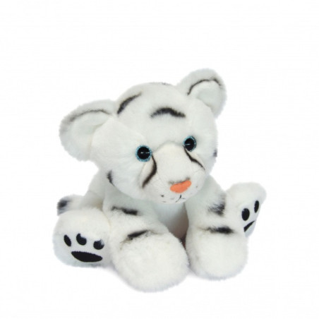 Peluche bébé tigre blanc 18 cm terre sauvage histoire d'ours -3053