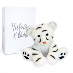 Peluche bébé tigre blanc 25 cm terre sauvage histoire d'ours -3054 (2)