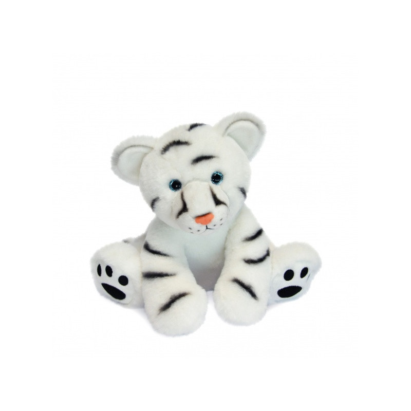 Peluche bébé tigre blanc 25 cm terre sauvage histoire d'ours -3054