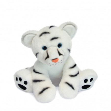 Peluche bébé tigre blanc 25 cm terre sauvage histoire d'ours -3054