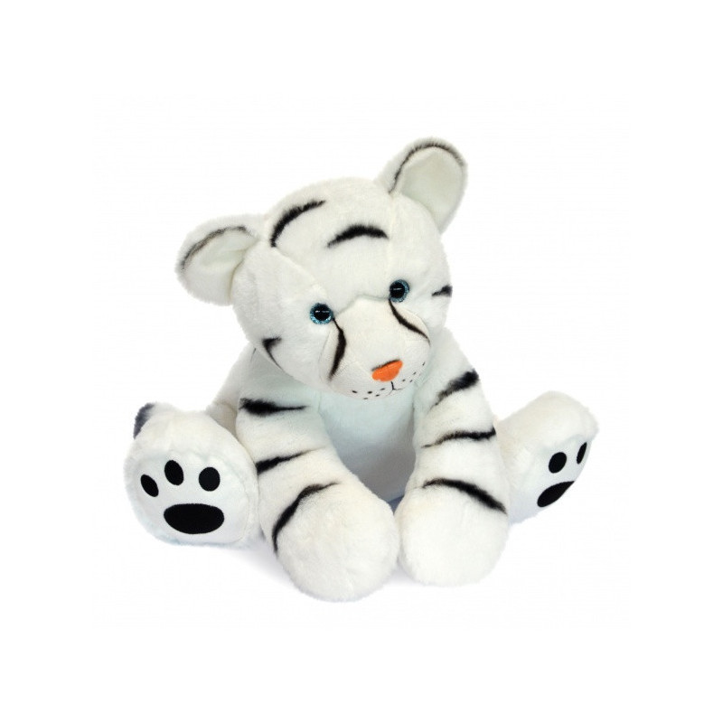 Peluche bébé tigre blanc 35 cm terre sauvage histoire d'ours -3055