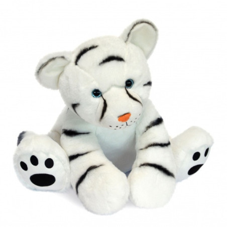 Peluche bébé tigre blanc 35 cm terre sauvage histoire d'ours -3055
