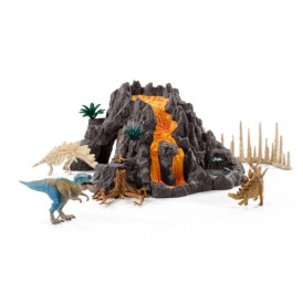 Animaux préhistoriques Volcan géant avec tyrannosaure figurine schleich -42305