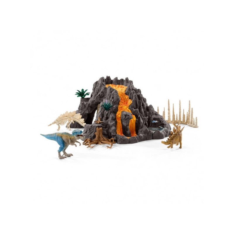 Animaux préhistoriques Volcan géant avec tyrannosaure figurine schleich -42305