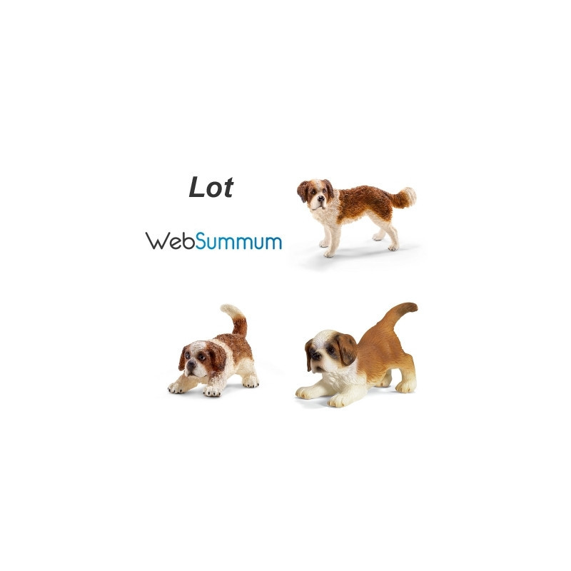Animaux-Bois-Animaux-Bronzes propose Lot 3 figurines chiens Saint Bernard Schleich -LWS-281