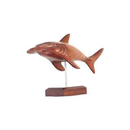 Animaux-Bois-Animaux-Bronzes propose Lasterne - Les miniatures sur socle  - Le requin marteau en chasse - 50 cm - Last-ARE051S-R